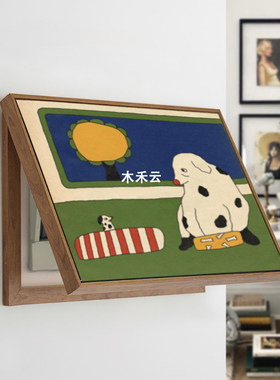 客厅卡通装饰画卧室床头挂画餐厅墙壁画可掀开配电表箱油画艺术
