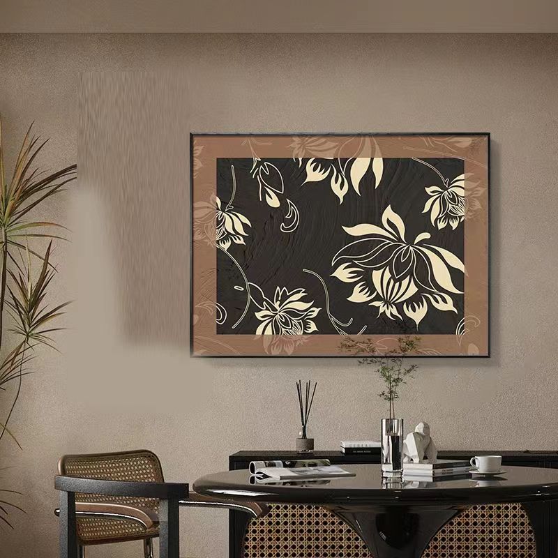 中古风电表箱装饰画绿植花卉配电箱挂画法式复古电闸箱开关遮挡画图片