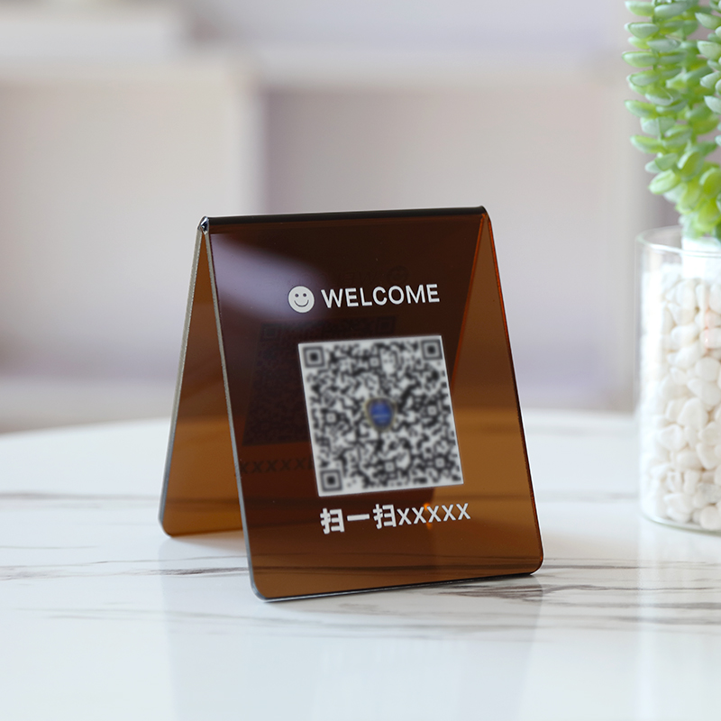 ins彩色亚克力二维码牌