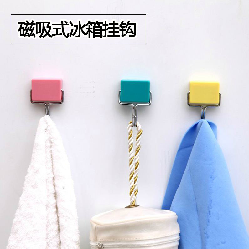 磁吸式冰箱贴挂钩超强吸力厨房磁铁无痕钩创意壁挂免打孔小挂勾