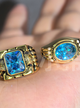 还原美貌，深邃浪漫的海神戒指。