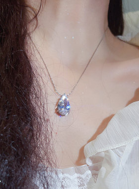 魅芽仙骨大气水滴锆石锁骨链