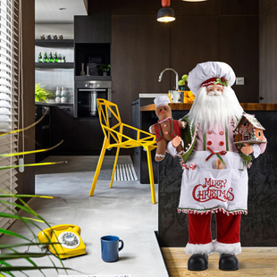 圣诞装饰品布艺老公公摆件餐厅酒吧展示居家装扮摆饰橱窗美陈道具