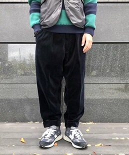 BEAMS PLUS双褶灯芯绒九分裤休闲裤锥形裤男日系宽松长裤子