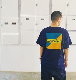 DESCENDANT slaters短袖正方形彩色鲸鱼dcdt西山彻余文乐圆领日系