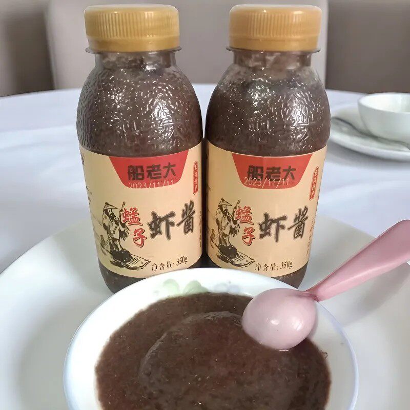 丹东特产船老大蜢子虾酱350克瓶装即食鲜虾酱大葱蘸虾酱零防腐