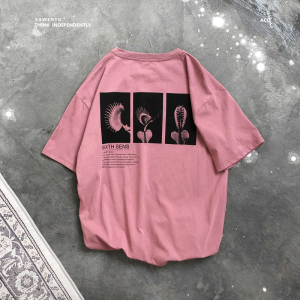 2025新推荐！个性植物印花短袖T恤男 903-T01-P38（49），男装T恤，星座903