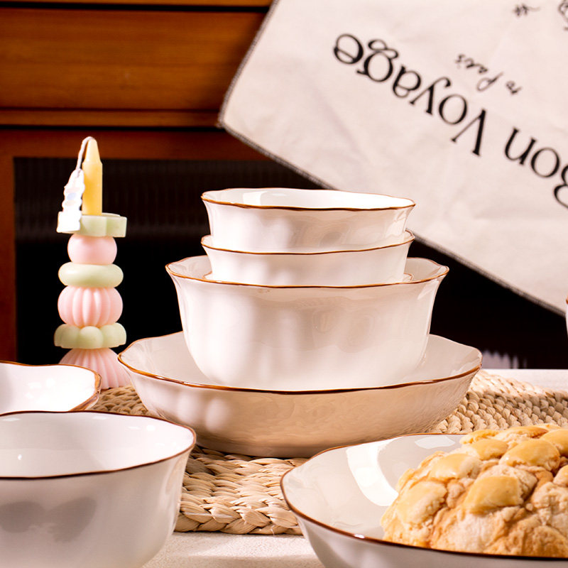 景德镇陶瓷餐具2025咖色新款碗盘子高级简约碗筷乔迁新居碗碟家用