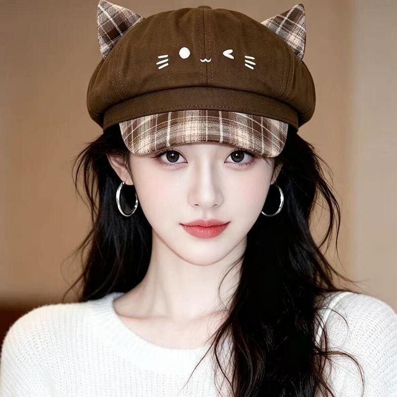 新款秋冬婴儿童帽子可爱超萌小兔子鸭舌帽女宝宝全棉软帽檐棒球帽