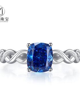 轻奢新款S925纯银仿真蓝宝石