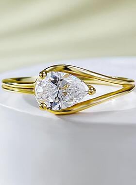 轻奢珠宝新款5*7梨形白钻求订婚