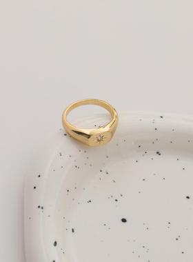 HYACINTH 哑光质感小素圈戒指简约 风食指关节指环潮创意尾戒