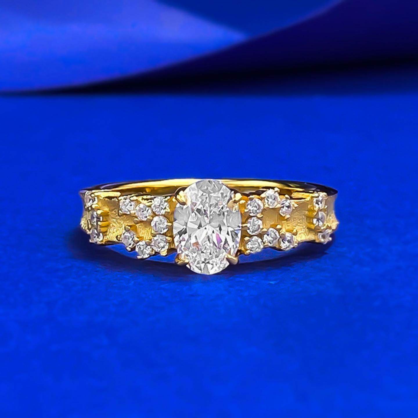 轻奢珠宝S925银镀金中古鸽子蛋5*