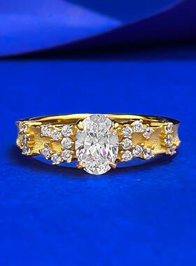 轻奢珠宝S925银镀金中古鸽子蛋5*