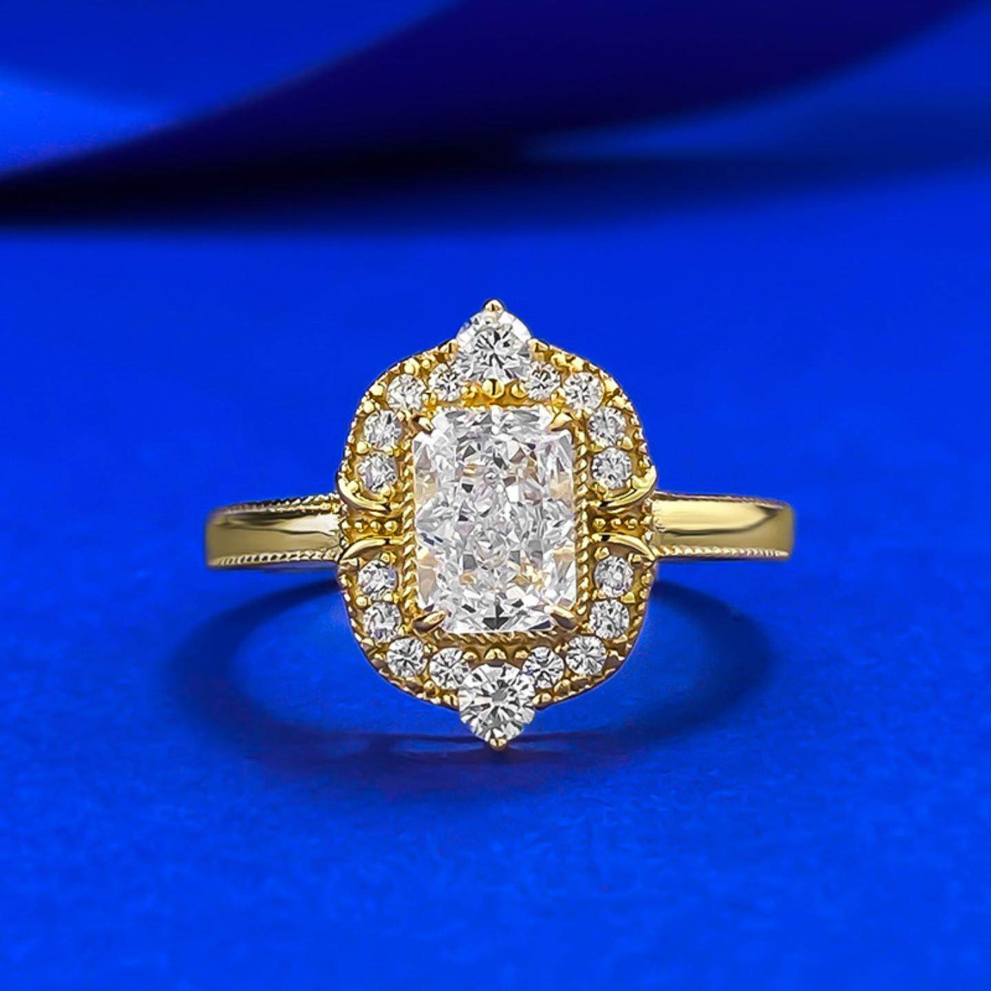 轻奢珠宝新款仿真钻石戒指5*7mm