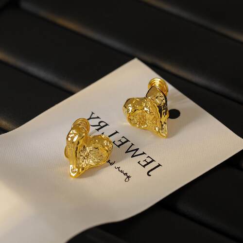 欧美金属熔岩质感冷淡风耳饰