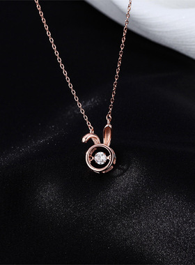 胖胖s999纯银灵动兔子项链轻奢小众高级感2023生肖兔本命年锁骨链