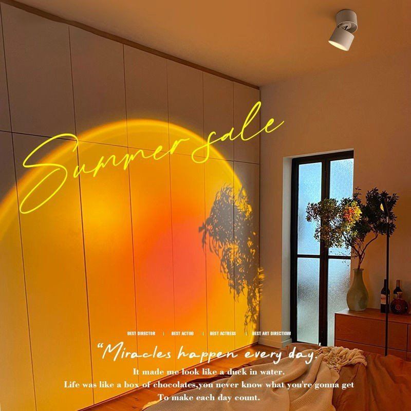 跨境爆款日不落夕阳氛围过道射灯