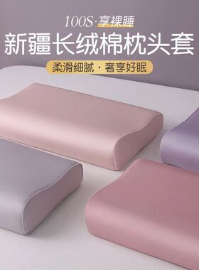 套枕套乳胶枕头套纯棉100S40x6030x50长绒棉枕芯内胆儿童一对家用