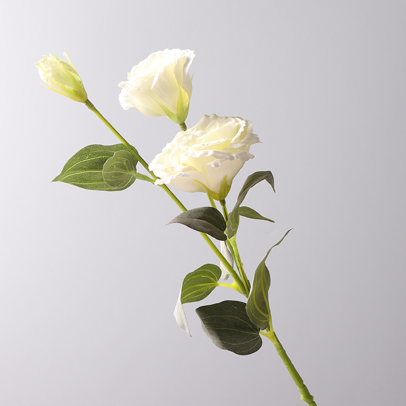 北欧仿真洋桔梗 三叉单支70cm花艺 客厅花瓶插花装饰品粉白色假花