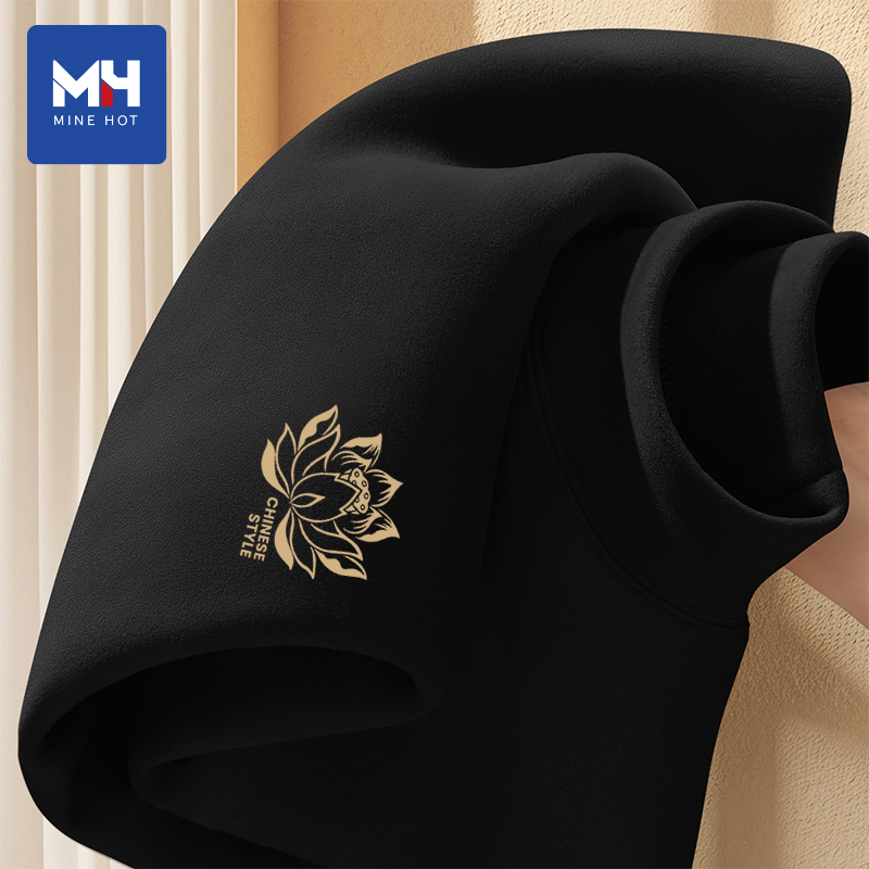 唐狮集团MH秋冬季长袖t恤男款半高领保暖舒适内搭双面德绒打底衫