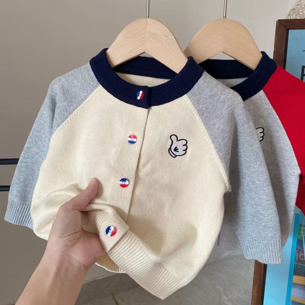 新款儿童开衫毛衣针织衫棉线童装