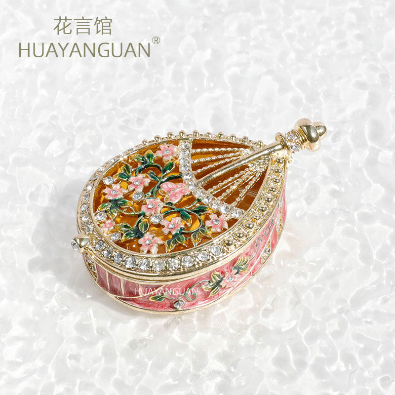 可爱古风琴首饰盒耳钉收纳首饰盒水晶琵琶乐器盒摆件生日儿童礼物