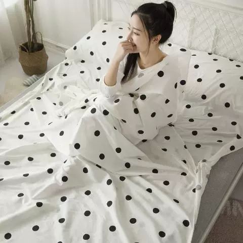 Túi ngủ dành cho người lớn đơn cotton Túi ngủ dành cho người lớn thoáng khí đôi mùa xuân bốn lớp siêu nhẹ sử dụng kép mùa đông hè v bốn - Túi ngủ