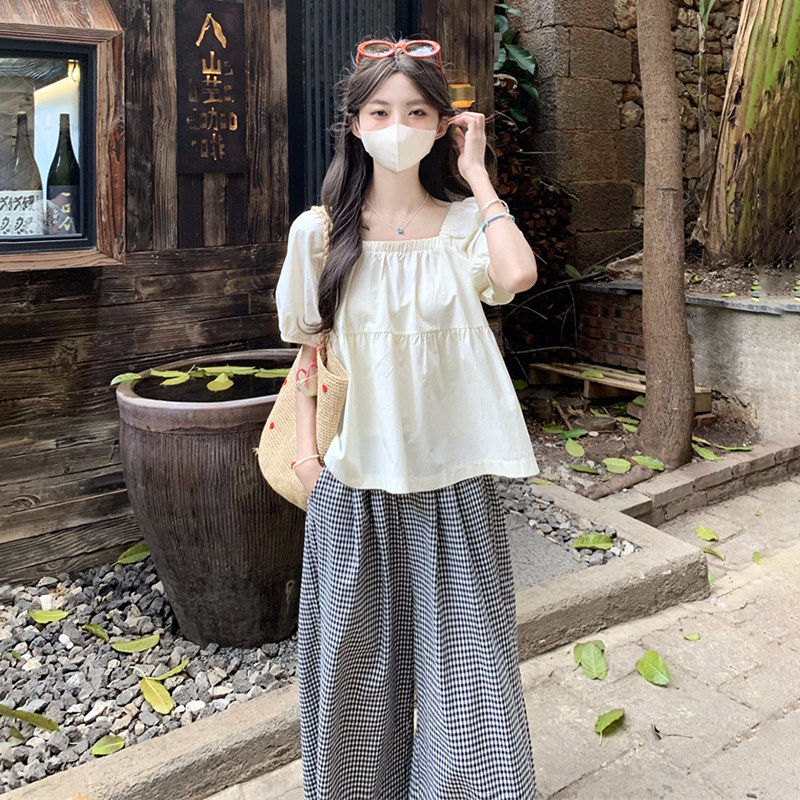 夏日绝美穿搭套装女2026新款森系裤子小个子多巴胺好看两件一整套