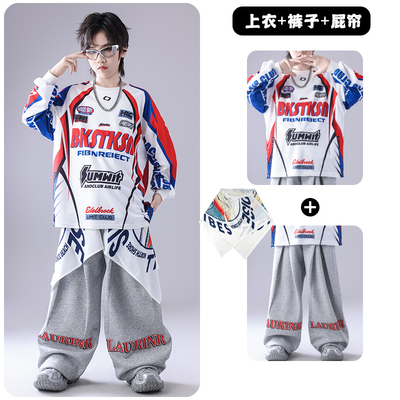 儿童街舞演出服嘻哈男童表演服hiphop架子鼓女童酷帅潮秋季舞蹈服 — 4