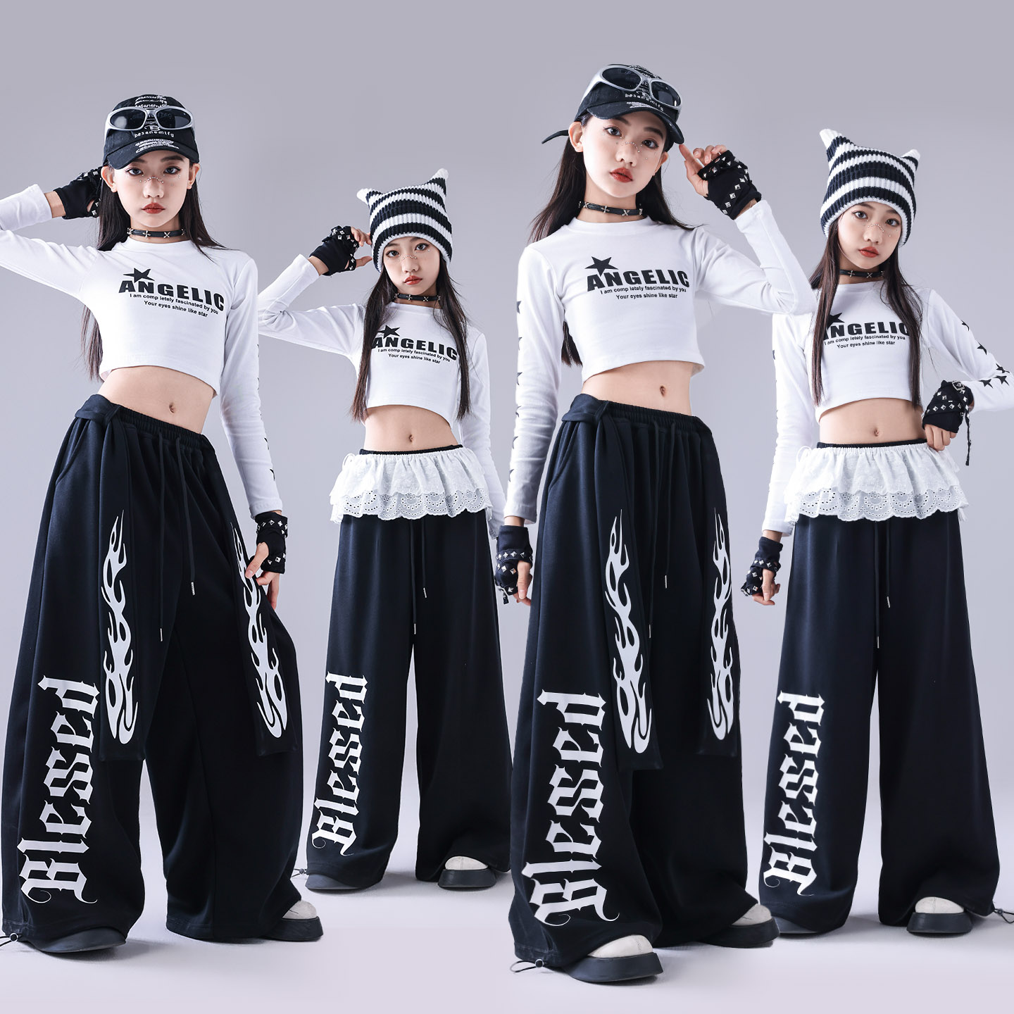 新款爵士舞女童服装潮酷韩