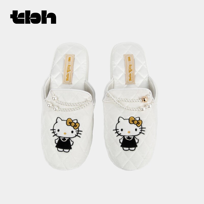 tbh野兽派丝绒刺绣拖鞋