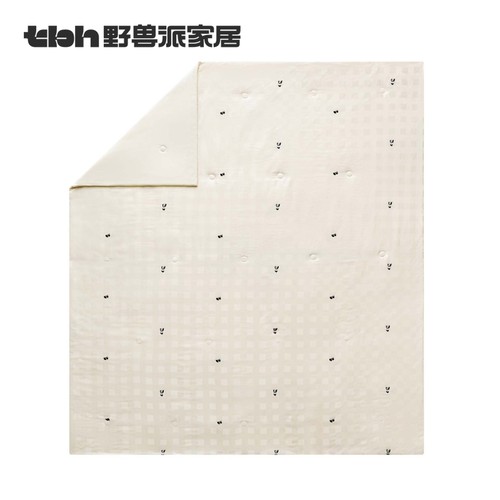 tbh野兽派家居熊猫嘭嘭提花朝阳格夏被莱赛尔空调被可机洗夏凉被