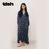 tbh野兽派家居都市野兽狮子星光缎长袖 裙女士睡裙可外穿睡衣 衬衫