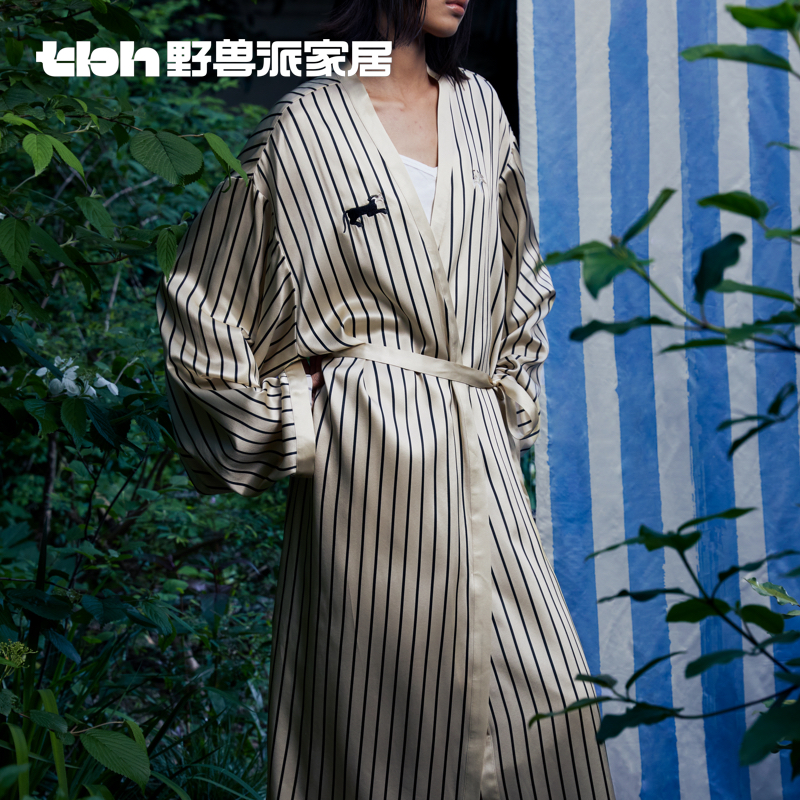 tbh野兽派家居真丝晨袍