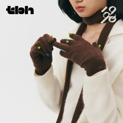 tbh野兽派家居X鄂尔多斯1980联名 装饰手套羊绒羊毛刺绣手套冬*