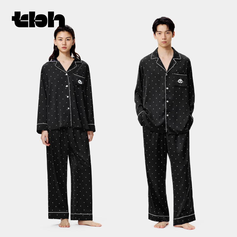 tbh野兽派星光缎家居服长款套装