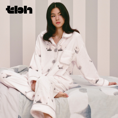 tbh野兽派法兰绒家居服套装