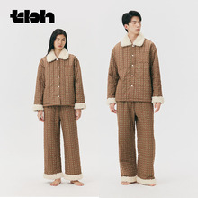 tbh野兽派家居加厚绗棉家居服套装男女可外穿冬季保暖棉服棉袄