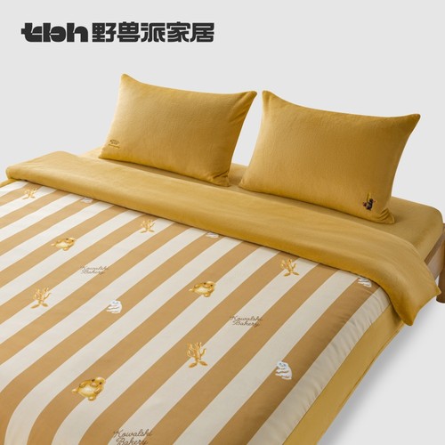 tbh野兽派家居神奇动物烘焙坊磨毛法兰绒四件套秋冬加厚保暖套件