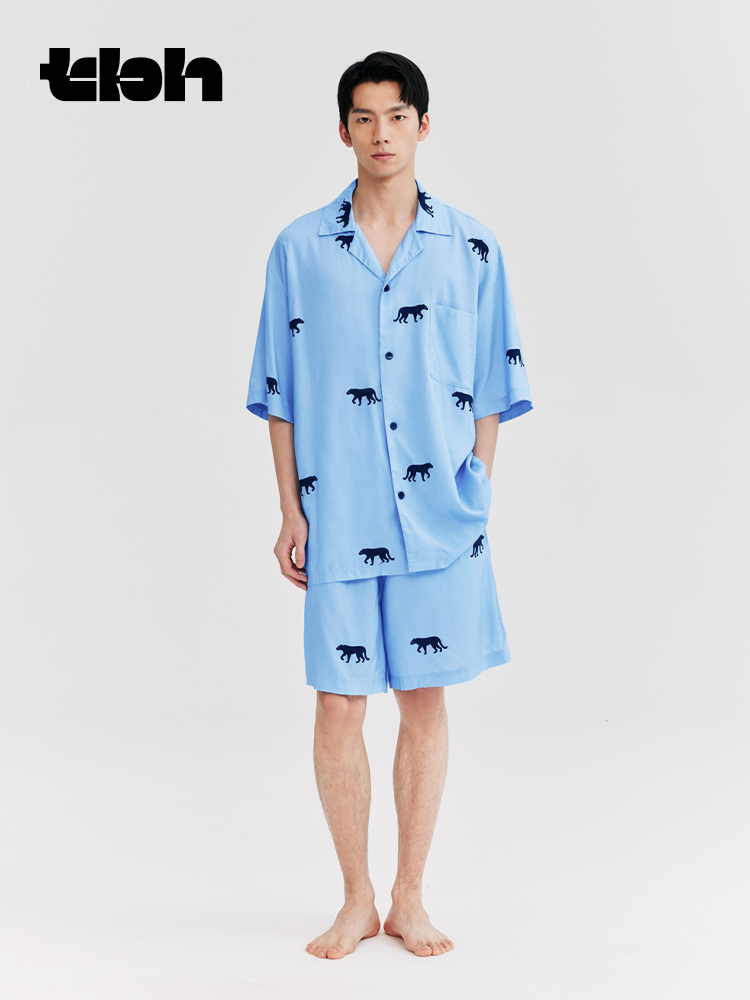 TBH BRUTALIST HOME RING SLIM COOL SHORT LOUNGEWEAR SET MEN AND WOMEN CAN WEAR SUMMER COUPLE PAJAMAS OUTSIDE