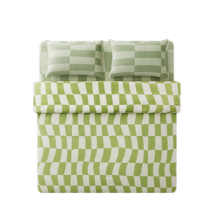 tbh野兽派家居床上四件套棋盘格法兰绒床笠三件套秋冬床品套件