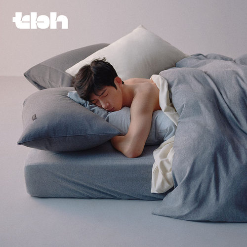 tbh野兽派家居重磅针织床上四件套全棉冬季三件套单双人床品套件