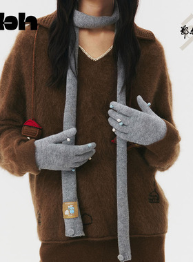 tbh野兽派家居X鄂尔多斯1980联名 装饰手套羊绒羊毛刺绣手套冬*