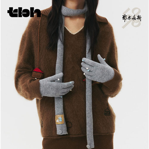 tbh野兽派家居X鄂尔多斯1980联名 装饰手套羊绒羊毛刺绣手套冬*