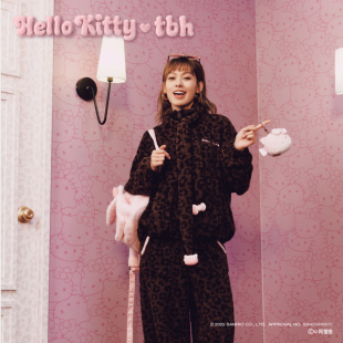tbh野兽派家居三丽鸥Hello 可外穿睡衣 Kitty可丽绒立领家居服套装