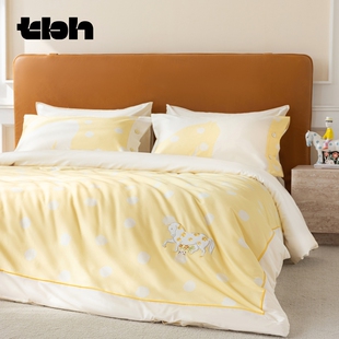 tbh野兽派家居床上四件套四季 全棉缎纹印花单双人床品套件