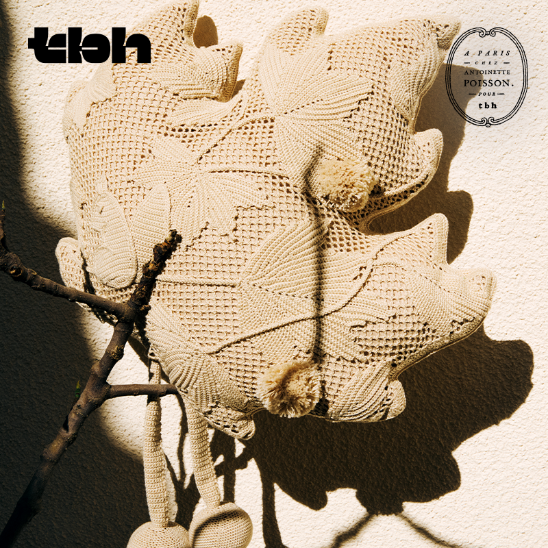 tbh野兽派家居工坊系列梧桐叶手工钩针抱枕全棉客厅沙发靠枕装饰