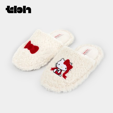 tbh野兽派家居三丽鸥Hello Kitty毛绒刺绣拖鞋室内可外穿家居鞋女