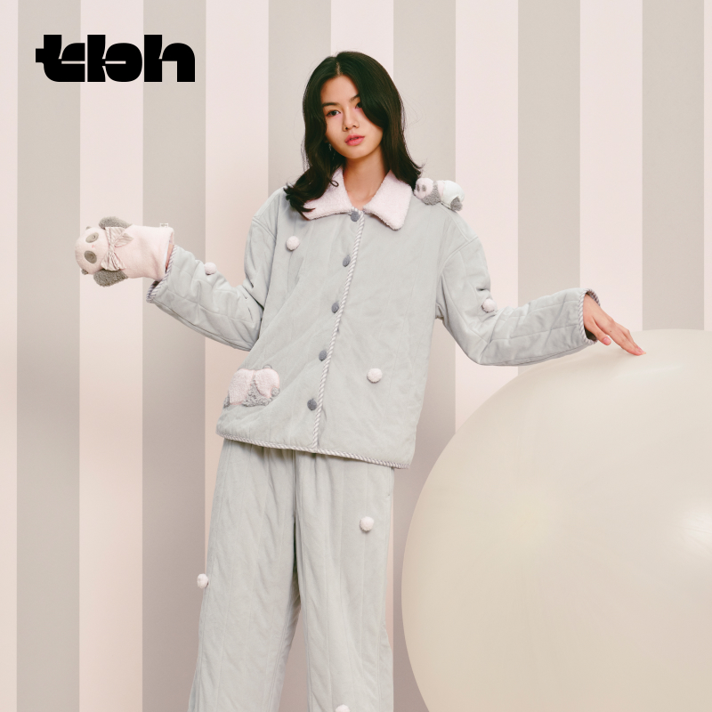tbh野兽派加厚绗棉家居服套装